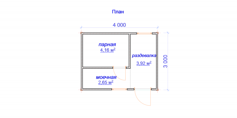 Проект бани 3х4 чертежи
