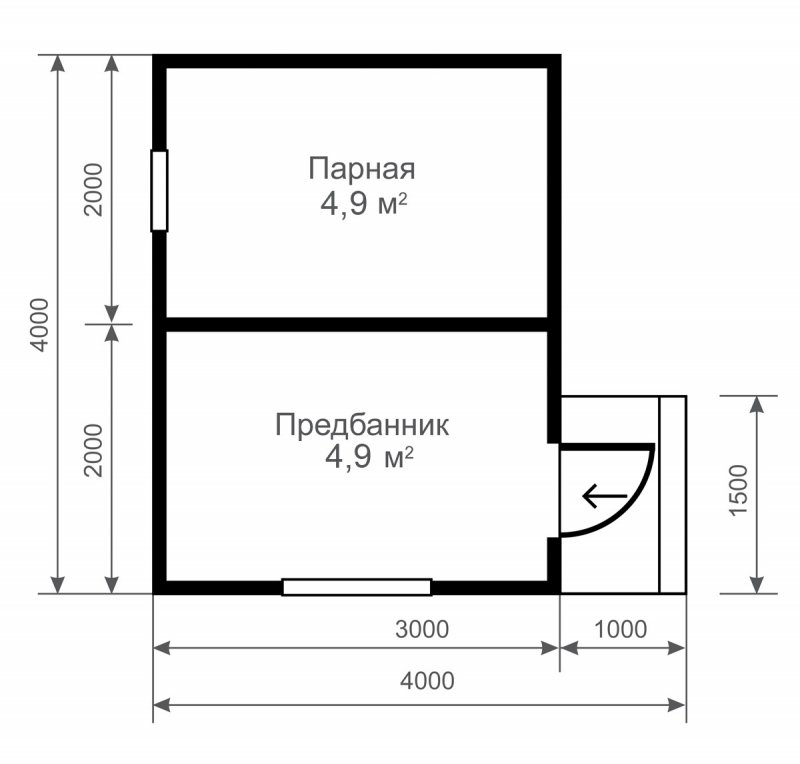 Проект бани 3х4 из кирпича