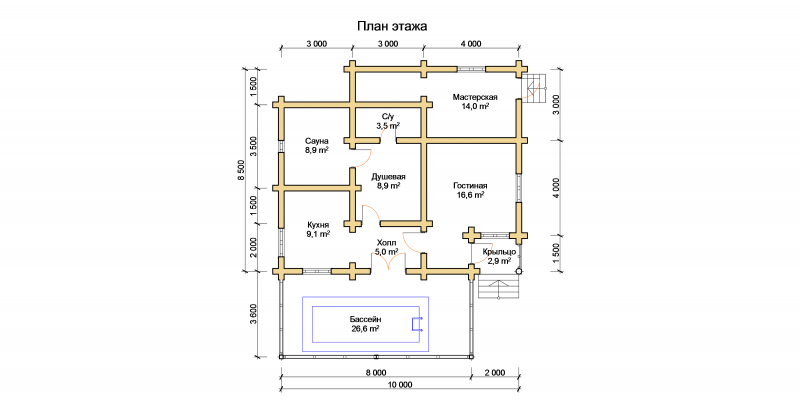 Планировка бани с хаммамом 6х6
