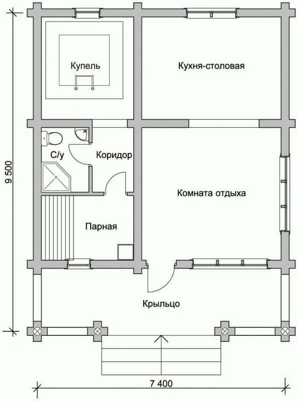 Пан бани из пеноблоков 4на5