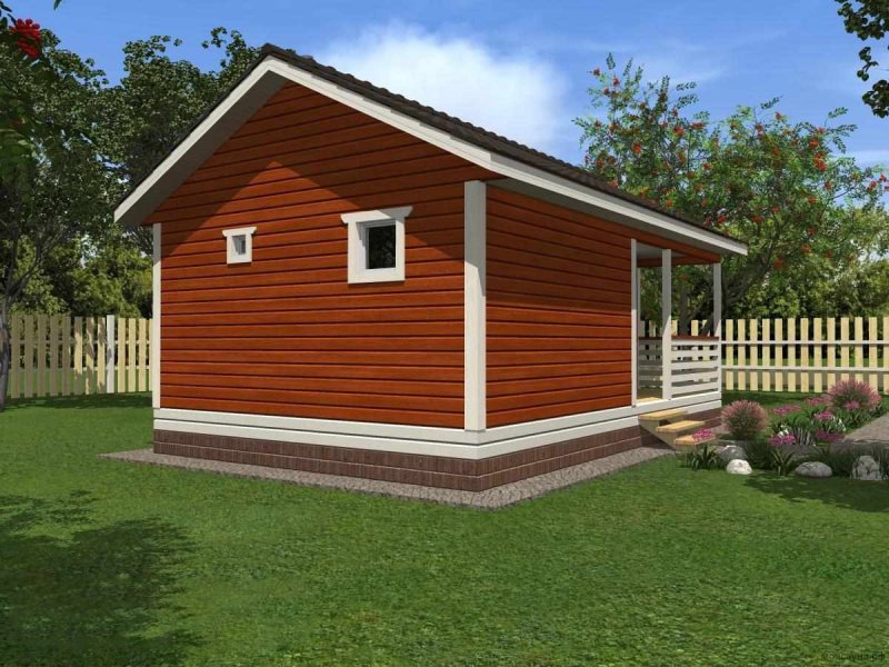 Бани из бруса с предбанником и верандой