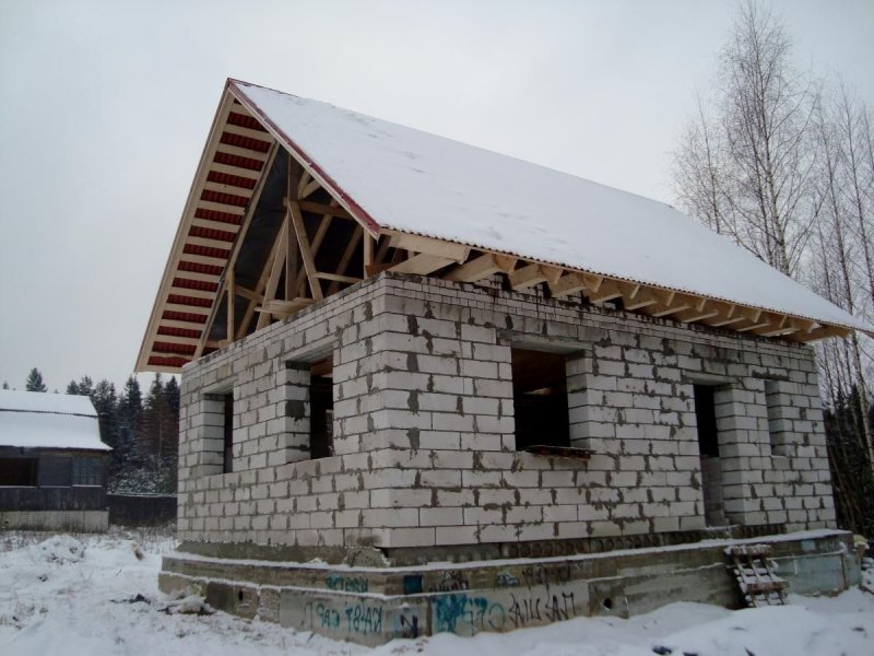 Баня из газобетона 6х6 с мансардой