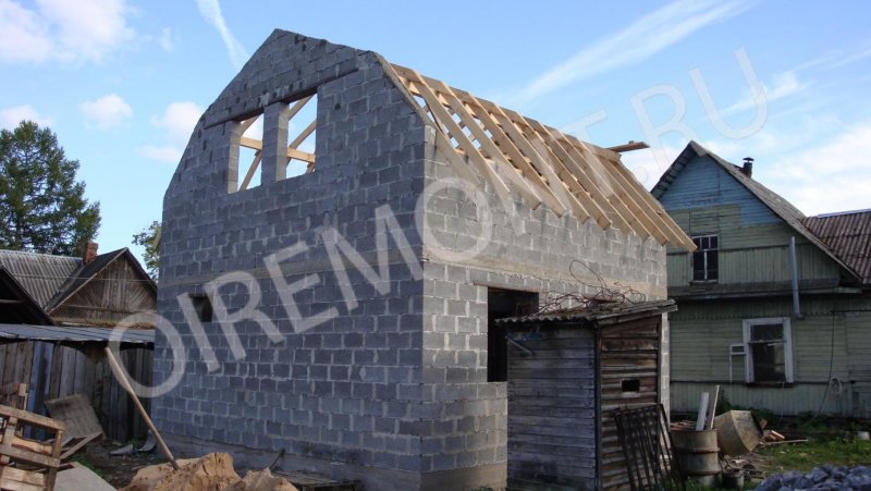 Баня из керамзитобетонных блоков 6 на 4 с мансардой