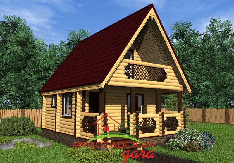 Баня из ОЦБ С мансардой
