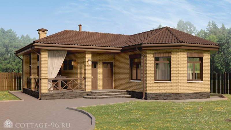Бани из кирпича с верандой