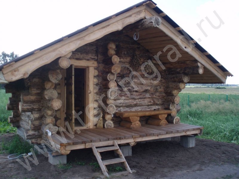 Проекты бани из бревна под старину