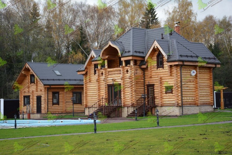 Проект банного комплекса из оцилиндрованного бревна