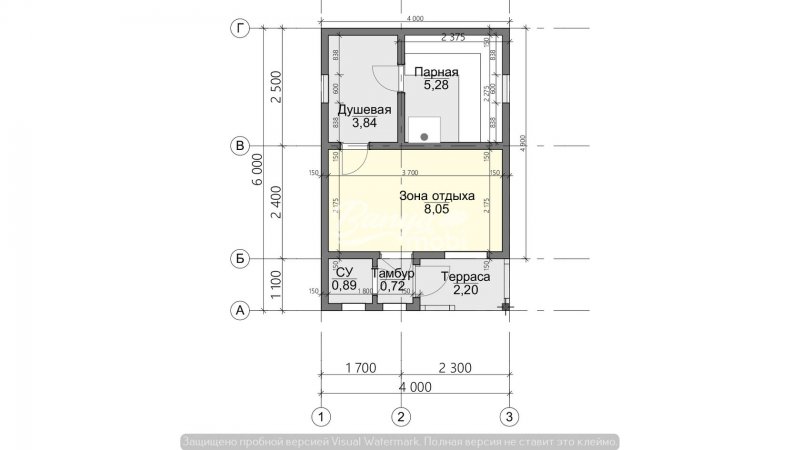 Каркасная баня 6х4 планировка