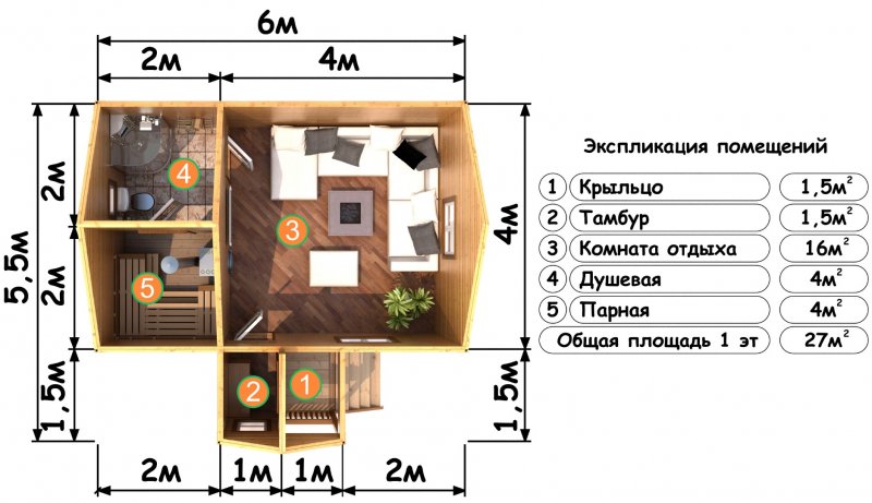 Планировка бани 6х4 планировка
