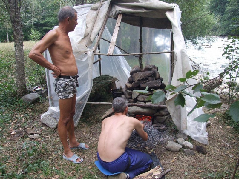 Походная баня на природе