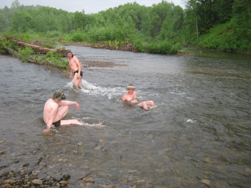 После бани в речку