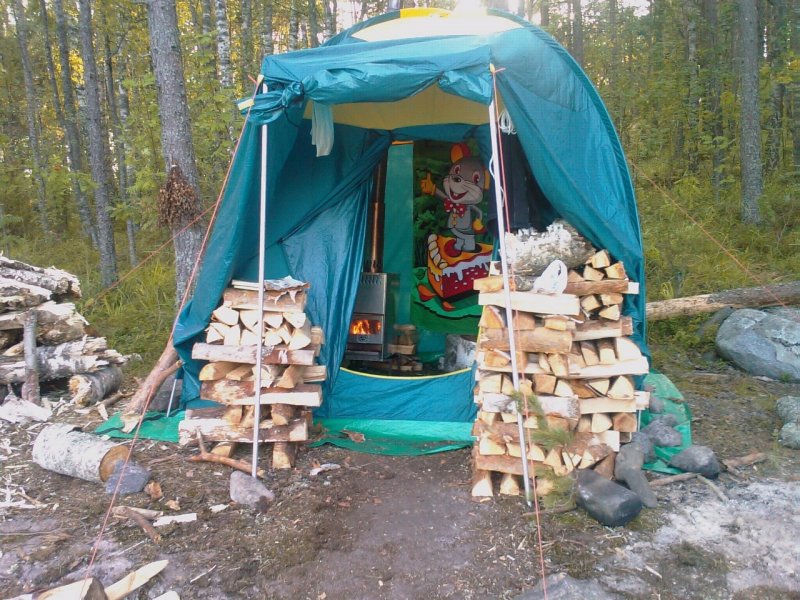 Походная баня на природе