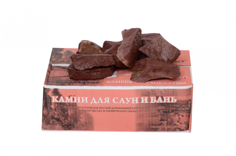 Камни для бани малиновый кварцит 20кг колотый (Скандинавия)