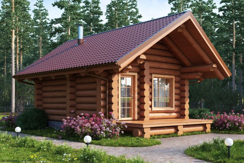 Баня оцилиндрованное бревно