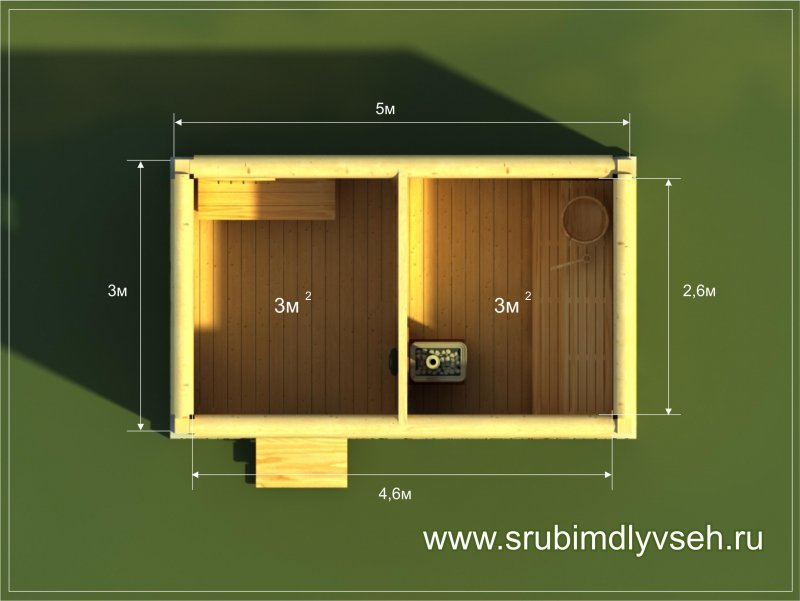 Планировка бани 3,5х5