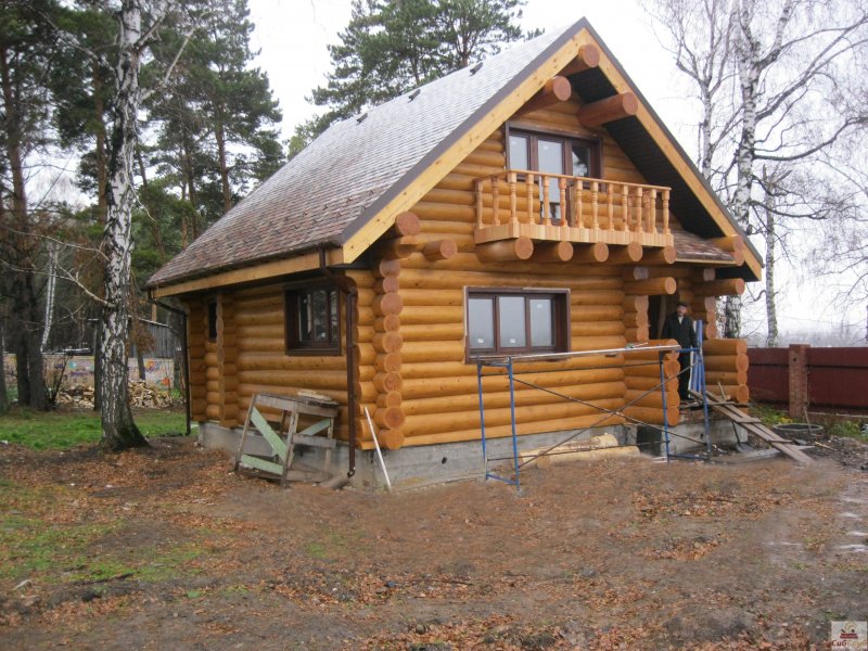 Баня из ОЦБ С мансардой