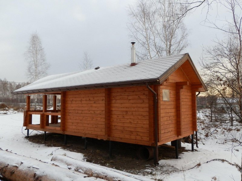 Свайный фундамент для бани из бруса