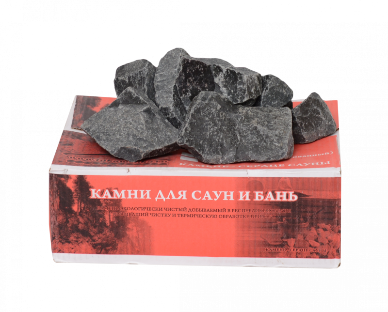 Камни для бани габбро-диабаз 20кг колотый (Скандинавия)