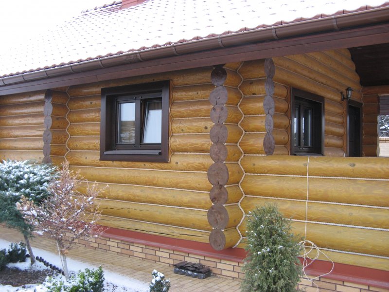 Баня бревно окна