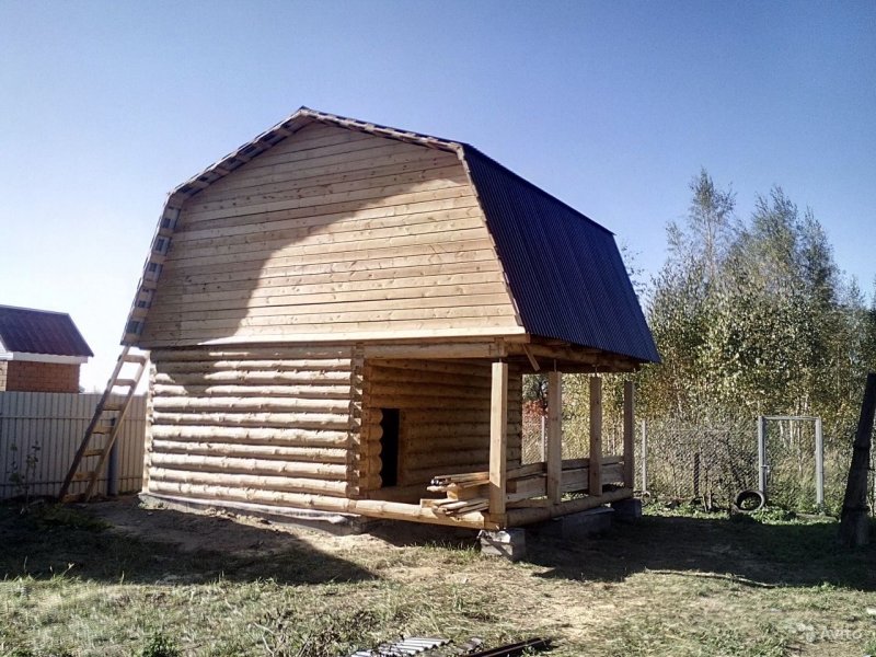Баня 5х4 с мансардой из бревна