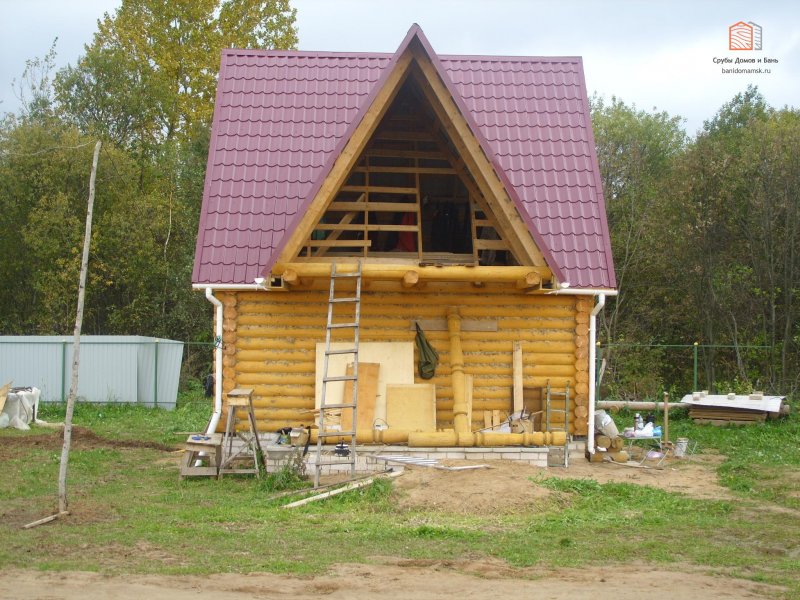 Срубовая баня 6х6 с мансардой