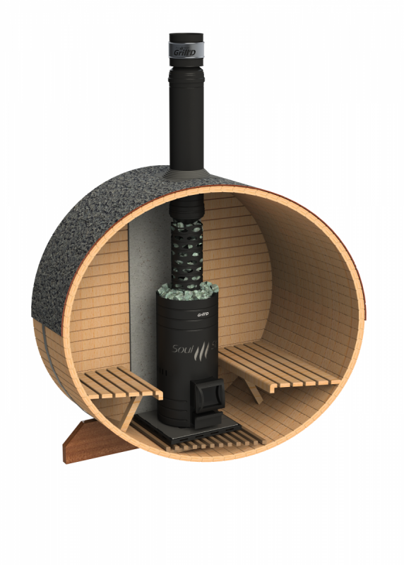 Печь банная Grill’d Bochka 160 long Black