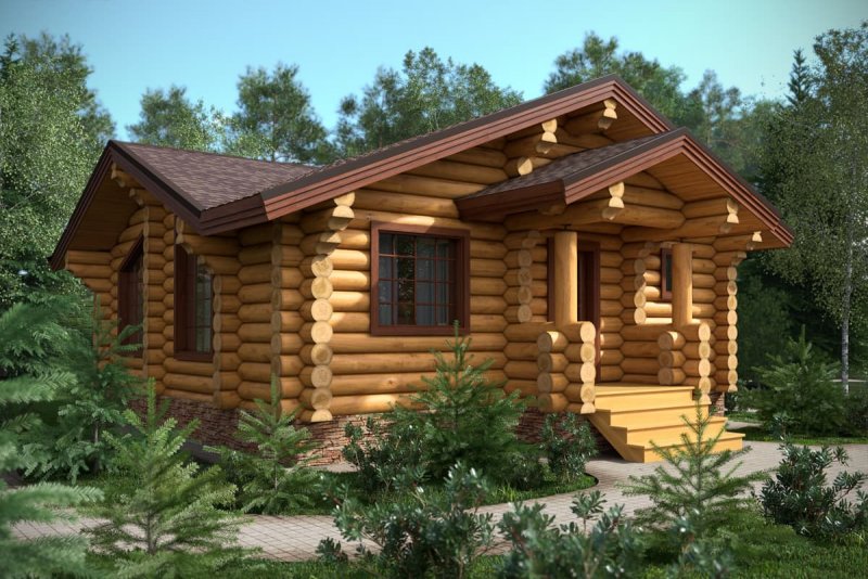 Проект бани из оцилиндрованного бревна