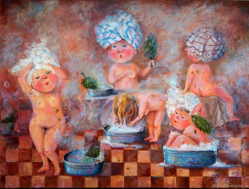 Картины женщины в бане