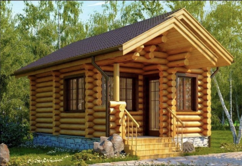 Баня 4х5 оцилиндрованное бревно