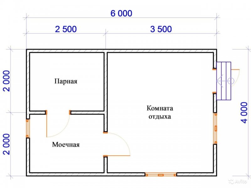 Проект бани 6х3 из пеноблоков