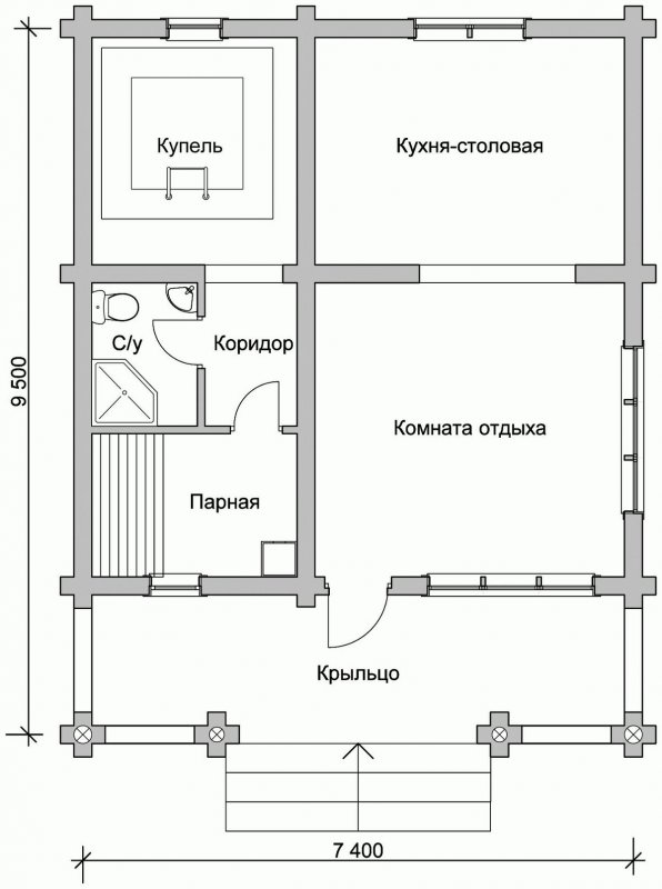 Пан бани из пеноблоков 4на5