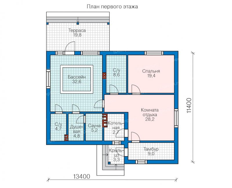Бани с бассейна из пеноблоков проекты