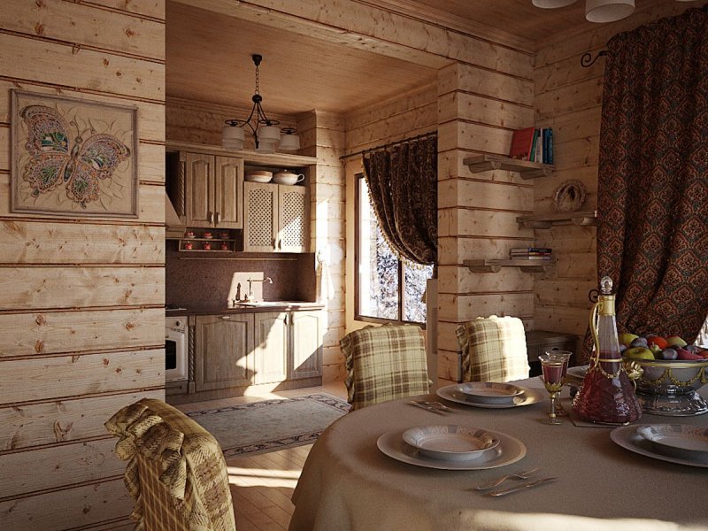 Предбанник деревенский стиль