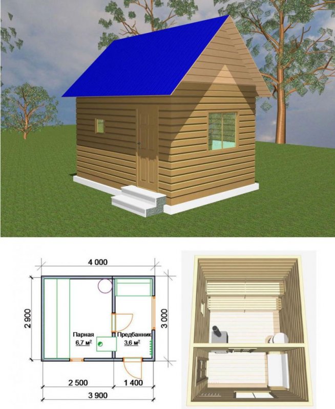 Баня 3х4 из бруса 150х150 проекты