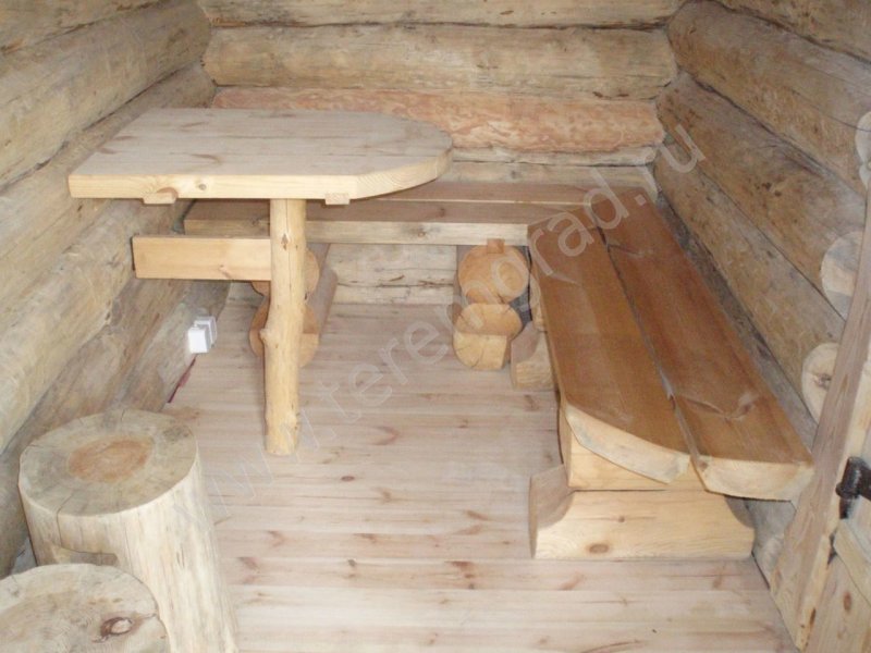 Лавочки в баню из дерева