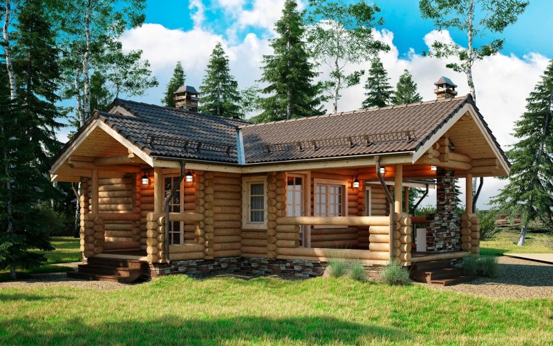 Красивые бани из бревна