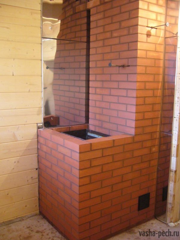 Кирпичная печь для бани 3х4