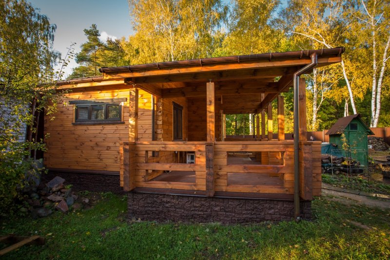 Баня с беседкой