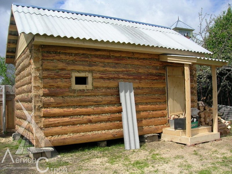 Крыша бани из сруба