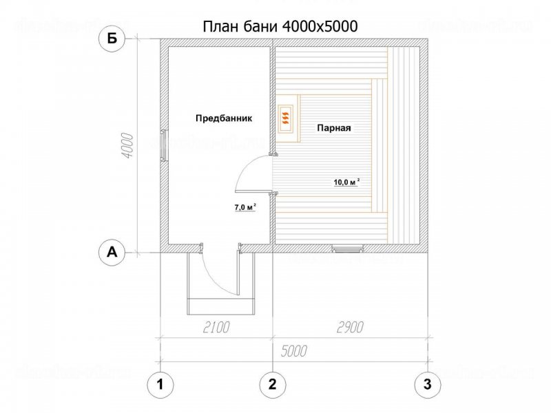 Баня из бруса проекты 5х4 чертеж