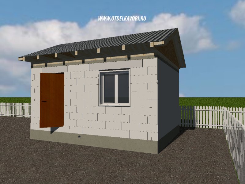 Маленькие дачные домики из газобетона
