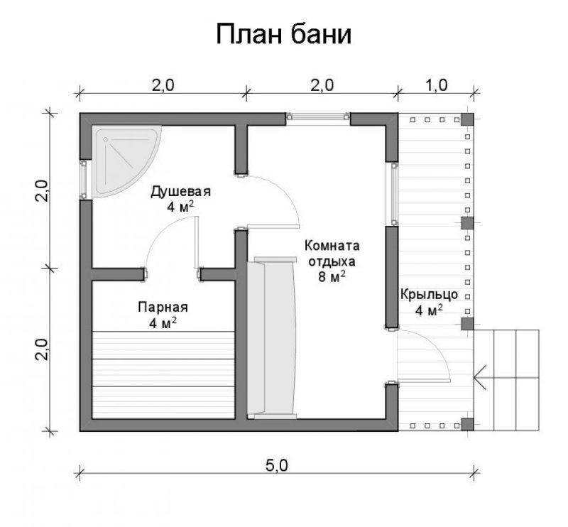 Проект бани 6х3 из пеноблоков