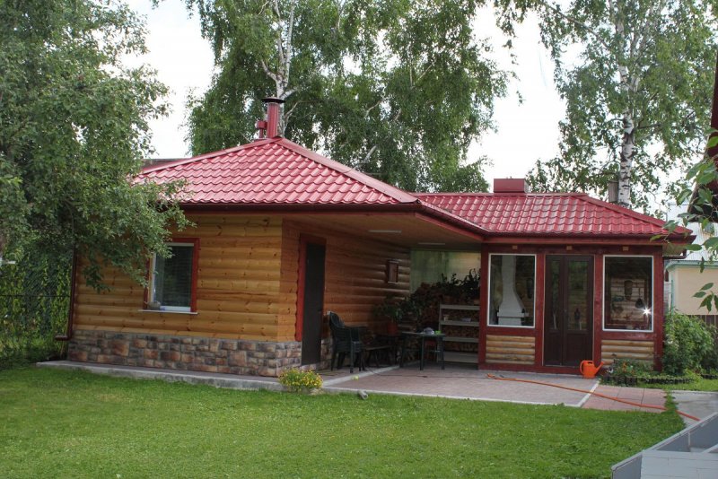 Беседка с баней под одной крышей