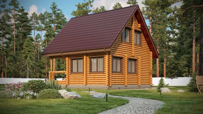 Баня из ОЦБ С мансардой