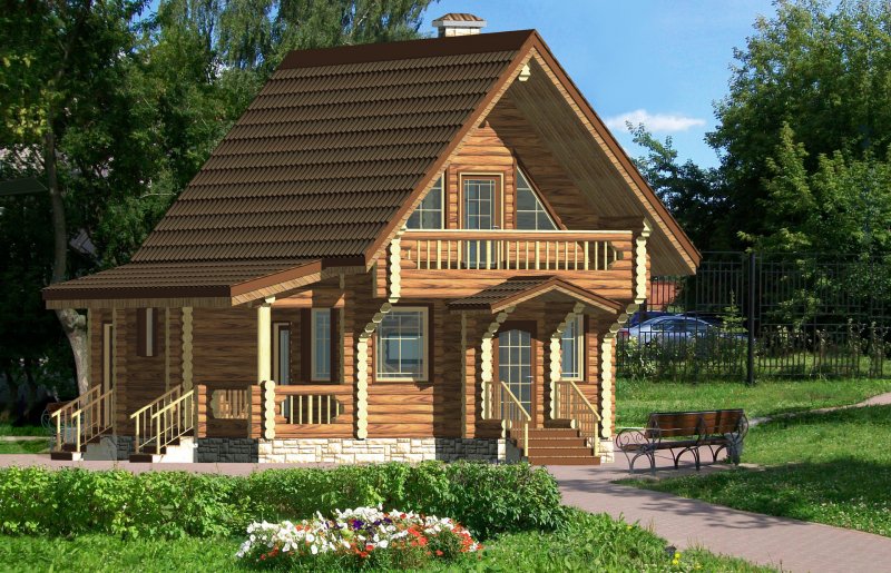 Баня из ОЦБ С мансардой