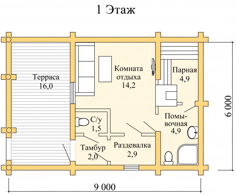 Баня план проект
