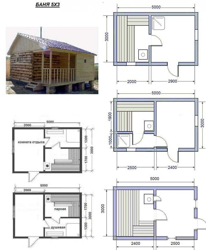 Планировка бани 3,5х5