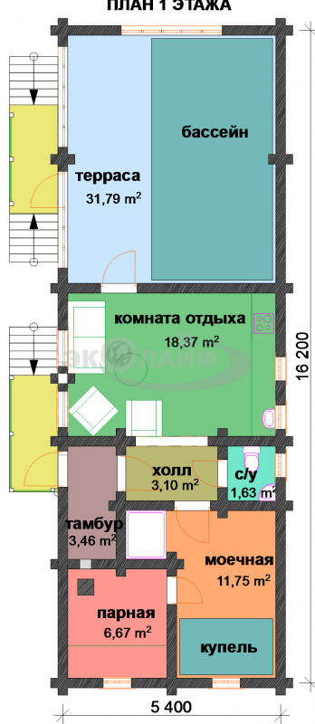 Проект бани к-37