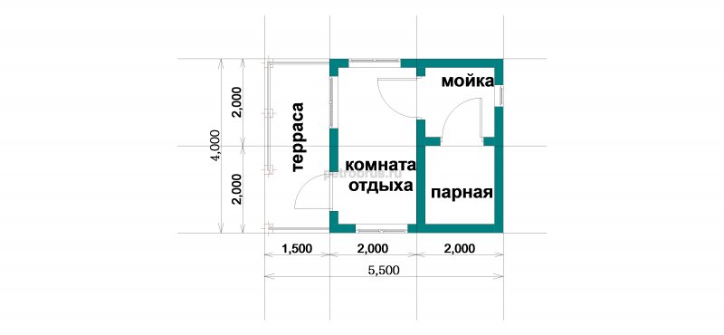 Проекты бань 4х5 каркасный