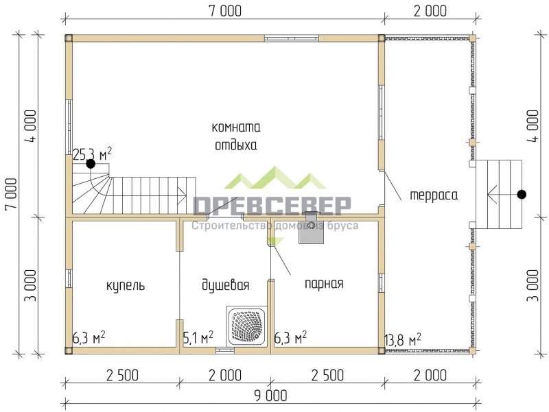 Проект бани с купелью